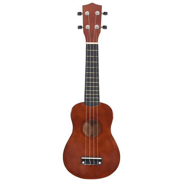 vidaXL Soprano Ukulele Set with Bag for Kids Dark Wood 21"