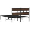 vidaXL Bed Frame without Mattress with Headboard Brown Oak 120x200 cm