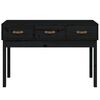 vidaXL Console Table Black 114x40x75 cm Solid Wood Pine