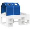 vidaXL Bed with Tunnel with Shelf 3 pcs White and Blue Engineered Wood