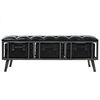 vidaXL Storage Bench 110 cm Black Artificial Leather