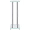 vidaXL Speaker Stands 2pcs Silver Tempered Glass 4 Pillars Design