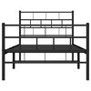 vidaXL Metal Bed Frame without Mattress with Footboard Black 75x190cm