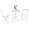 vidaXL Folding Bistro Set 3 pcs White Steel
