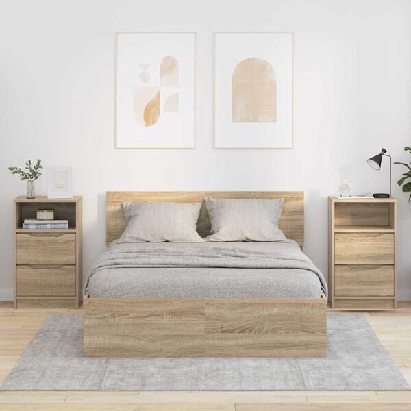 vidaXL Bedside Tables with Drawer 2 pcs Sonoma Oak 40 x 30 x 467 cm