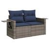 vidaXL 11 Piece Garden Sofa Set with Cushions Grey Poly Rattan Acacia