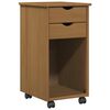 vidaXL Rolling Cabinet Honey Brown 34 x 39 x 65.5 cm Solid Pine Wood