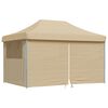 vidaXL Foldable Party Tent Pop-Up with 4 Sidewalls Beige