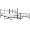 vidaXL Metal Bed Frame without Mattress with Footboard Black 193x203cm