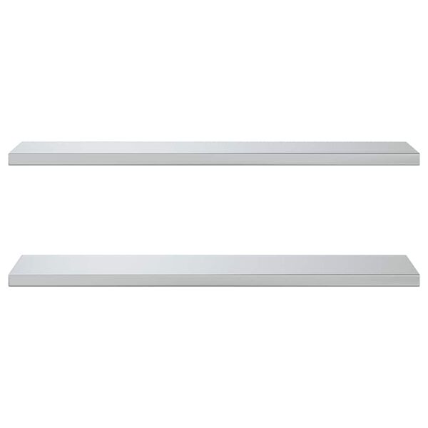 vidaXL Wall Shelves 2 pcs 100x30 cm Silver Stainless Steel