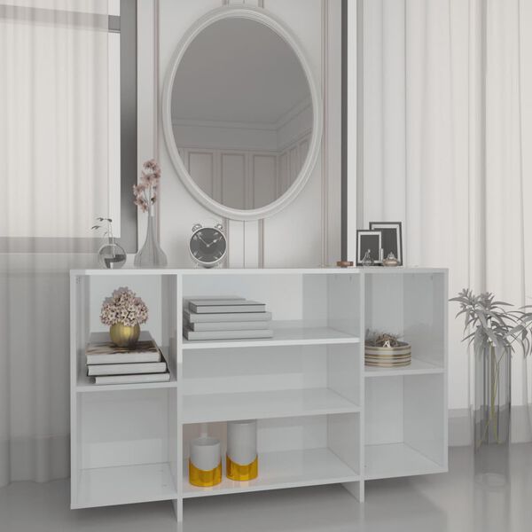 vidaXL Sideboard High Gloss White 120x30x75 cm Engineered Wood