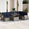 vidaXL 9 Piece Garden Sofa Set with Cushions Grey Poly Rattan Acacia