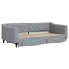 vidaXL Daybed with Trundle&Drawers without Mattress Light Grey 90x190 cm Single