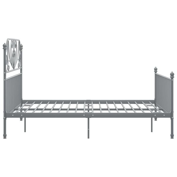 vidaXL Bed Frame without Mattress Grey Metal 160x200 cm