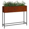 vidaXL Raised Garden Planter Rusty 100 x 26 x 82 cm Weathering Steel