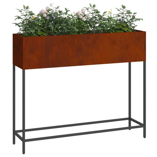 vidaXL Raised Garden Planter Rusty 100 x 26 x 82 cm Weathering Steel