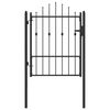vidaXL Fence Gate HORST 100 x 125 cm Metal Black Lockable