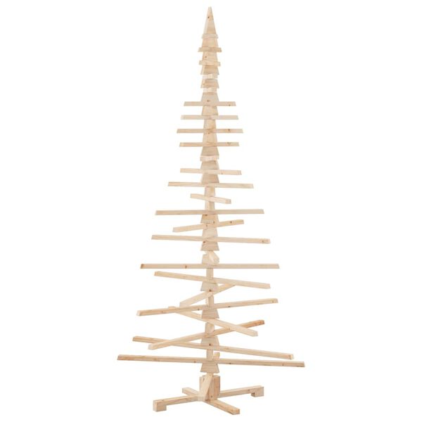 vidaXL Wooden Christmas Tree for Decoration 210 cm Solid Wood Pine