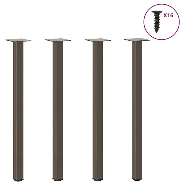 vidaXL Console Table Legs 4 pcs Natural Steel 72-74 cm Steel