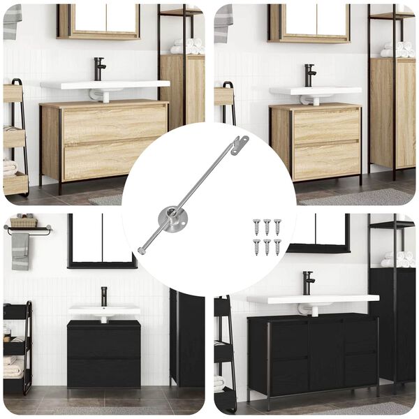 vidaXL Pull Rod Hinge 439 pcs Silver Iron