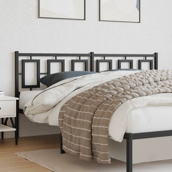 vidaXL Metal Replace Headboard Black 180 cm