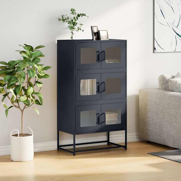 vidaXL Highboard Anthracite 68x39x123 cm Steel