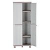 vidaXL Storage Cabinet with 2 Doors 68x39x170 cm Light Grey and Beige