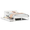 vidaXL Bed Frame with Drawers without Mattress White 135x190 cm Double