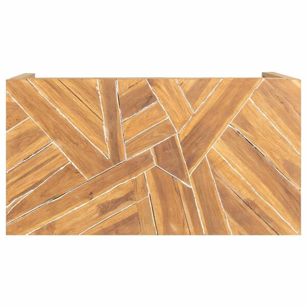 vidaXL Coffee Table Erosion Solid Teak Wood 110x35x38 cm