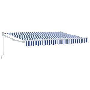 vidaXL Retractable Awning Blue and White 2.5 x 2 m