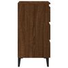 vidaXL Bed Cabinet with Metal Legs Brown Oak 40x35x69 cm