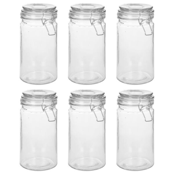 vidaXL Storage Jars with Clip Closure 6 pcs 1000 ml