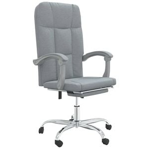 vidaXL Reclining Office Chair Light Grey Fabric
