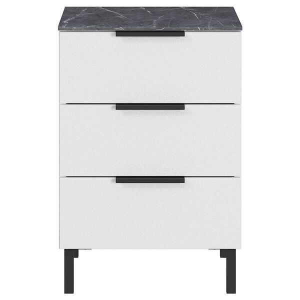 Germania Bedside Table GW-California 41x40x60 cm White and Marble