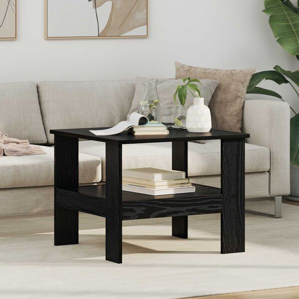 vidaXL Coffee Table Black Oak 57 x 55 x 45 cm Engineered Wood