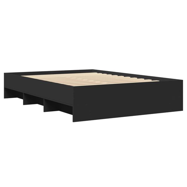 vidaXL Bed Frame without Mattress Black 120x200 cm Engineered Wood