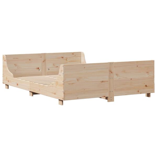vidaXL Bed Frame without Mattress 150x200 cm King Size Solid Wood Pine