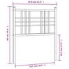 vidaXL Metal Replace Headboard White 75cm