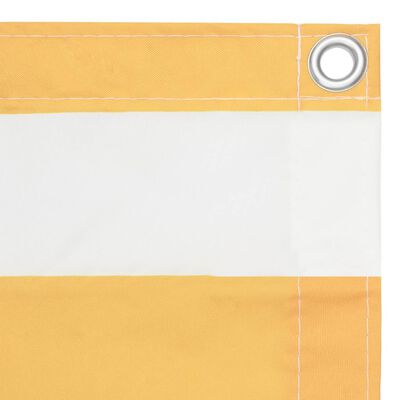vidaXL Balcony Screen White and Yellow 75x600 cm Oxford Fabric
