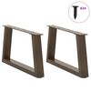 vidaXL Coffee Table Legs V-Shape 2 pcs Natural Steel 60x(30-31.3) cm Steel