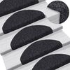 vidaXL Stair Mats Self-adhesive 10 pcs 65x21x4 cm Black Half Round Large