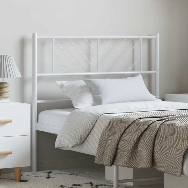 vidaXL Metal Replace Headboard White 100 cm