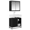 vidaXL Bathroom Furniture Set 2 pcs Black Oak Engineered Wood