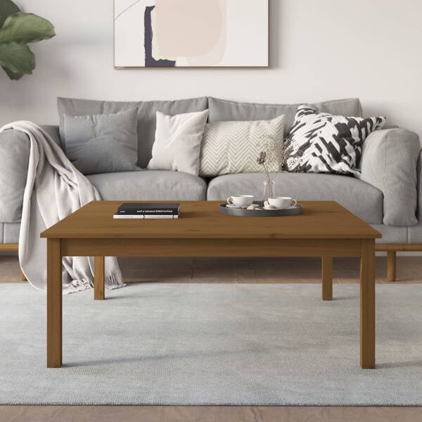 vidaXL Coffee Table Honey Brown 100x100x40 cm Solid Wood Pine