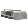 vidaXL Bed Frame with Shelf Concrete Grey 80 x 200 cm Engineered Wood