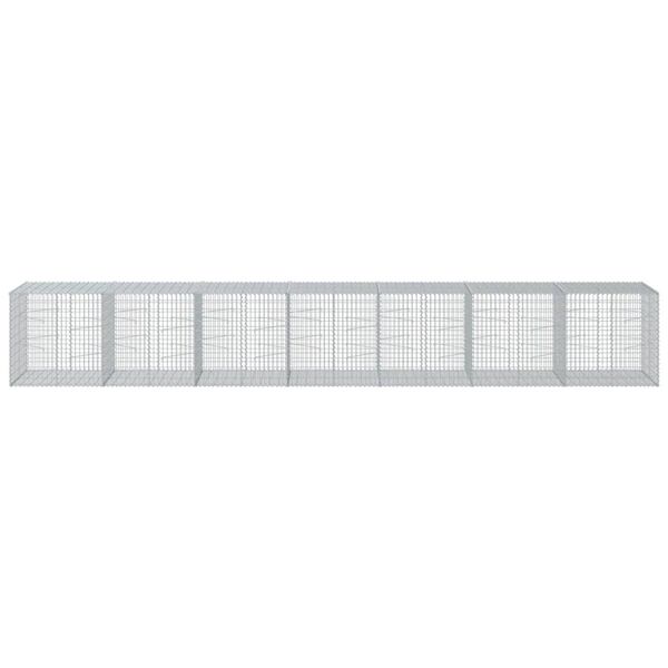 vidaXL Gabion Basket with Cover 700x100x100 cm Galvanised Iron