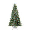 vidaXL Artificial Hinged Christmas Tree Green 210 cm PE and PVC