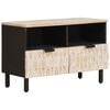 vidaXL TV Cabinet White Wash Finish 70 x 33 x 46 cm Solid Mango Wood