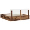 vidaXL Bed Frame with Headboard Old Wood 200 x 200 cm Solid Pine Wood