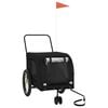 vidaXL Pet Bike Trailer Black Oxford Fabric and Iron